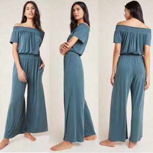 Anthropologie Rebecca Smocked Jumpsuit XS